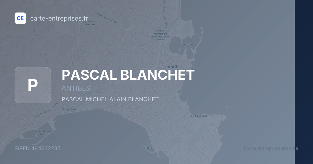 PASCAL BLANCHET — 444232235 — fiche entreprise
