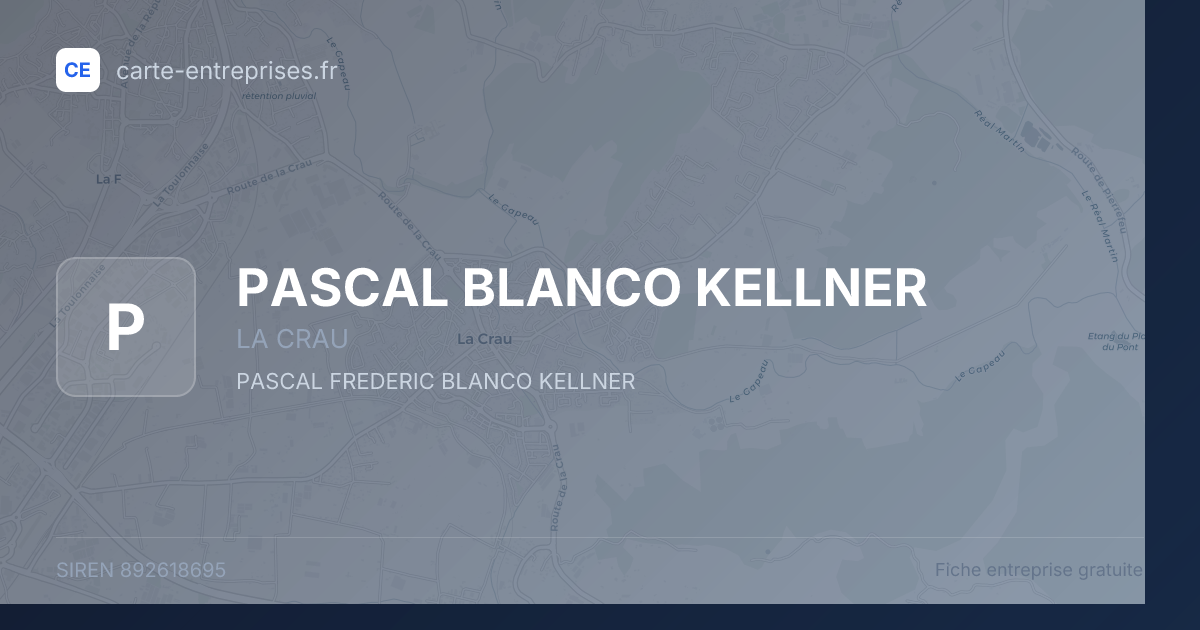 PASCAL BLANCO KELLNER — 892618695 — fiche entreprise