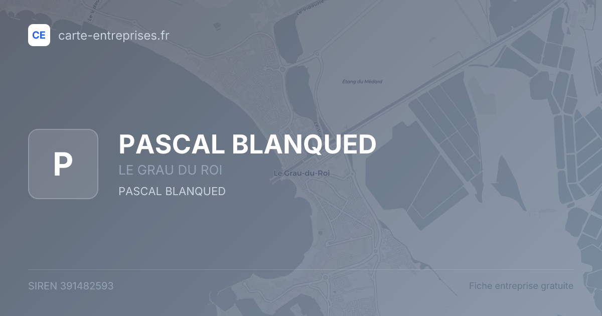PASCAL BLANQUED — 391482593 — fiche entreprise