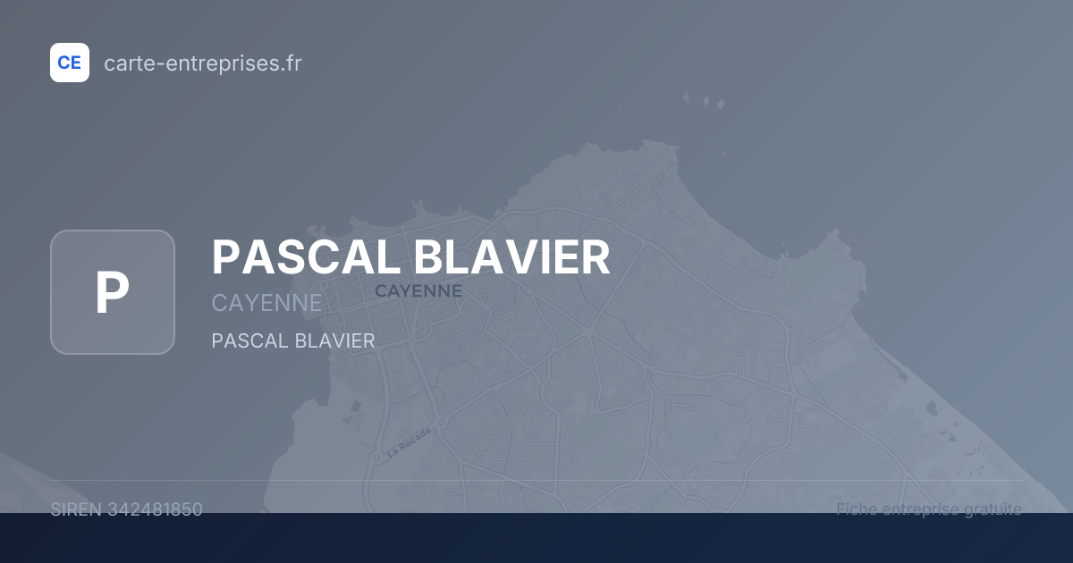 PASCAL BLAVIER — 342481850 — fiche entreprise