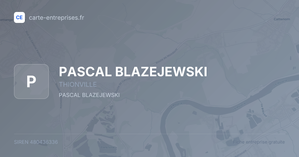 PASCAL BLAZEJEWSKI — 480436336 — fiche entreprise