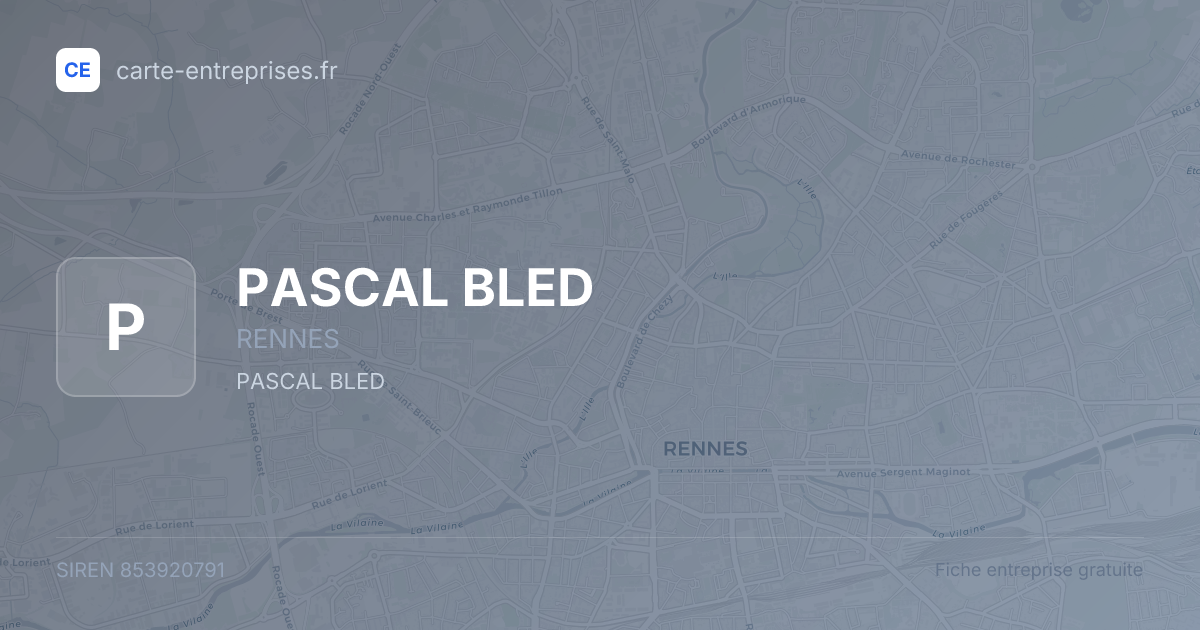PASCAL BLED — 853920791 — fiche entreprise