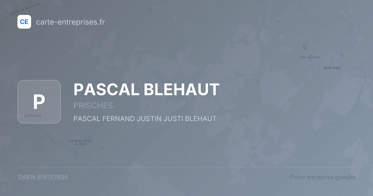 PASCAL BLEHAUT — 815157656 — fiche entreprise
