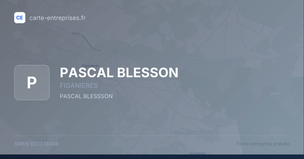 PASCAL BLESSON — 822338398 — fiche entreprise