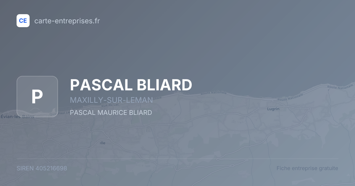 PASCAL BLIARD — 405216698 — fiche entreprise