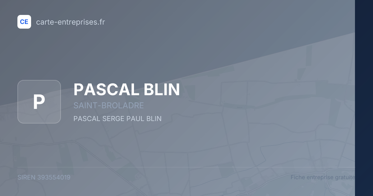 PASCAL BLIN — 393554019 — fiche entreprise
