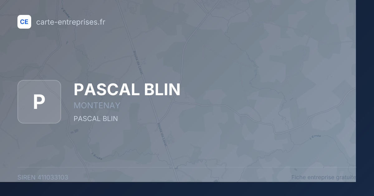 PASCAL BLIN — 411033103 — fiche entreprise