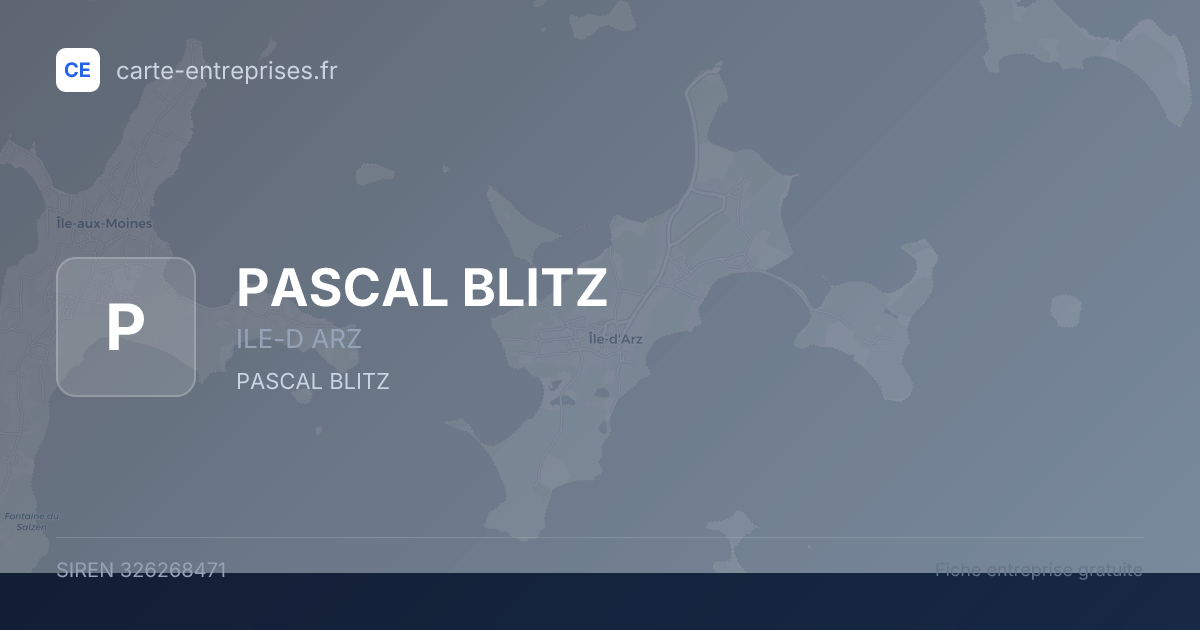PASCAL BLITZ — 326268471 — fiche entreprise