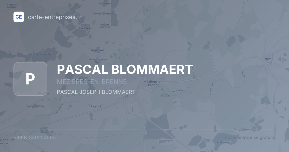 PASCAL BLOMMAERT — 340254564 — fiche entreprise