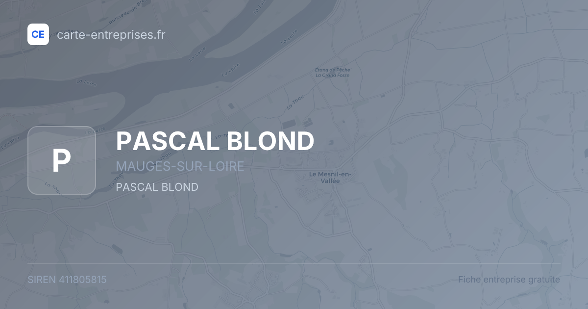 PASCAL BLOND — 411805815 — fiche entreprise