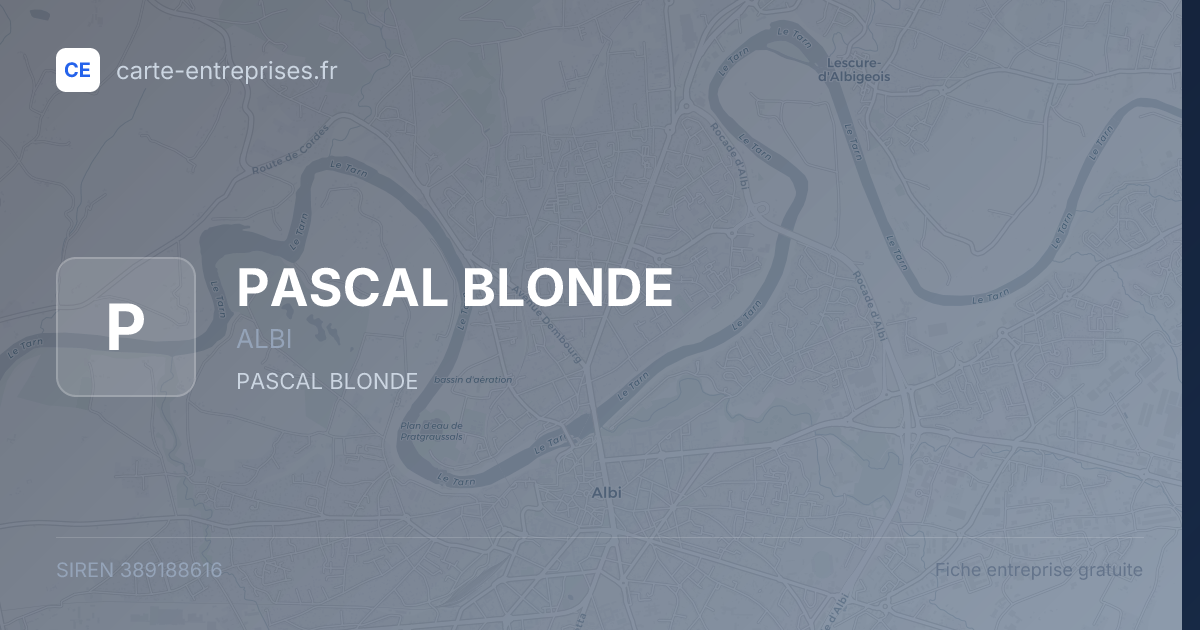 PASCAL BLONDE — 389188616 — fiche entreprise