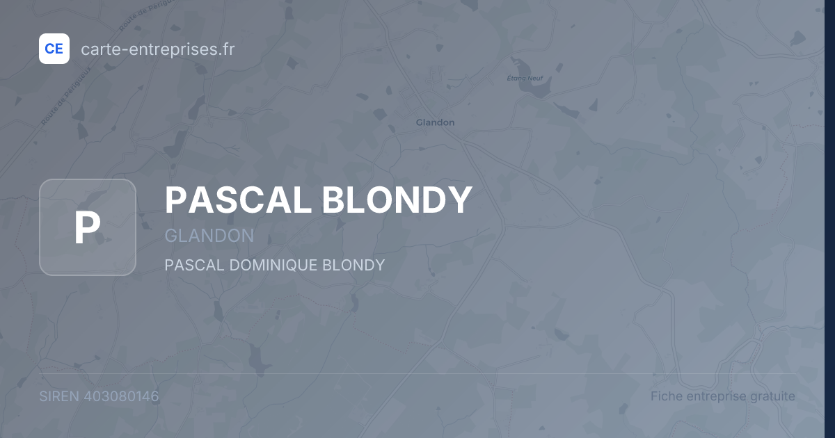 PASCAL BLONDY — 403080146 — fiche entreprise