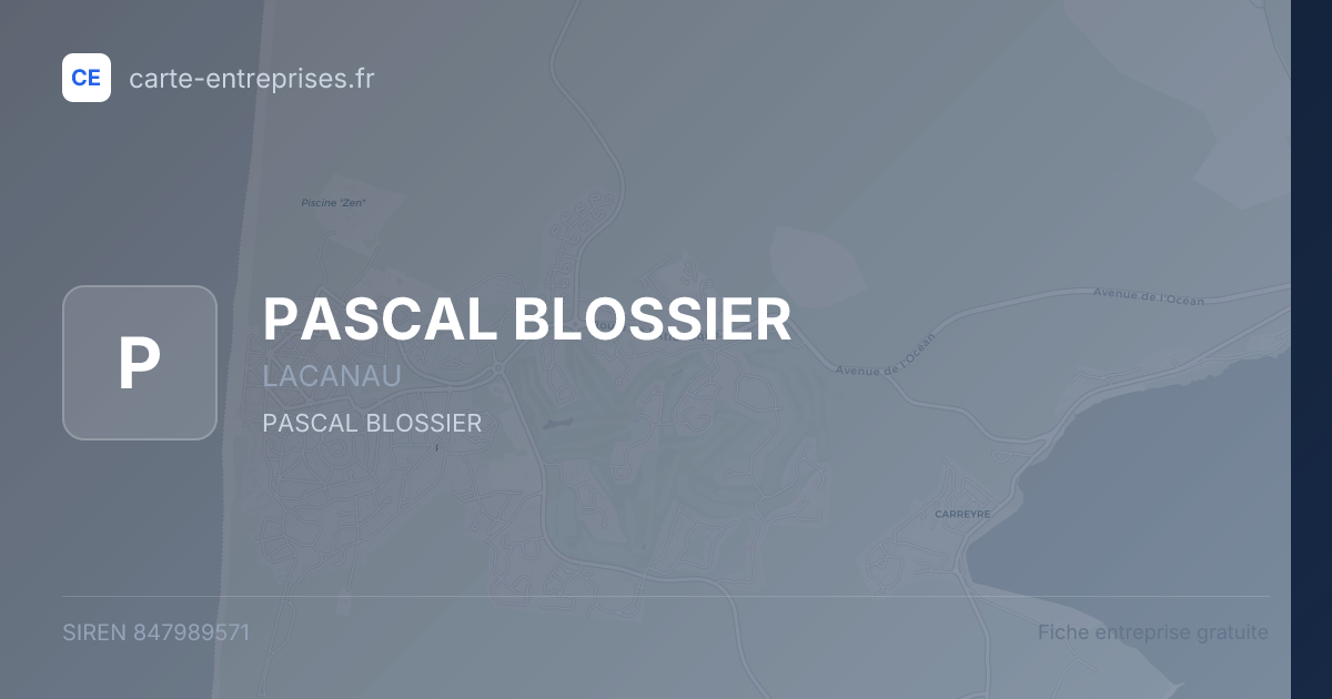PASCAL BLOSSIER — 847989571 — fiche entreprise