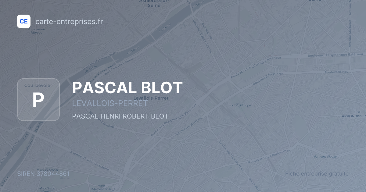 PASCAL BLOT — 378044861 — fiche entreprise