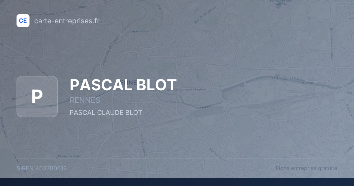 PASCAL BLOT — 403780612 — fiche entreprise