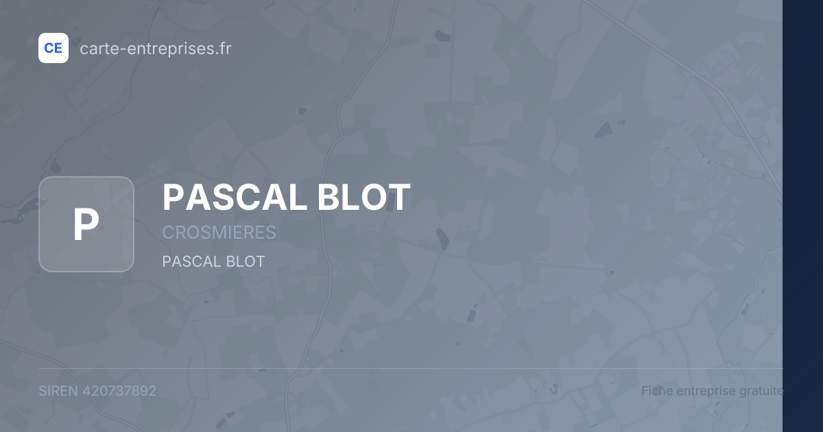 PASCAL BLOT — 420737892 — fiche entreprise