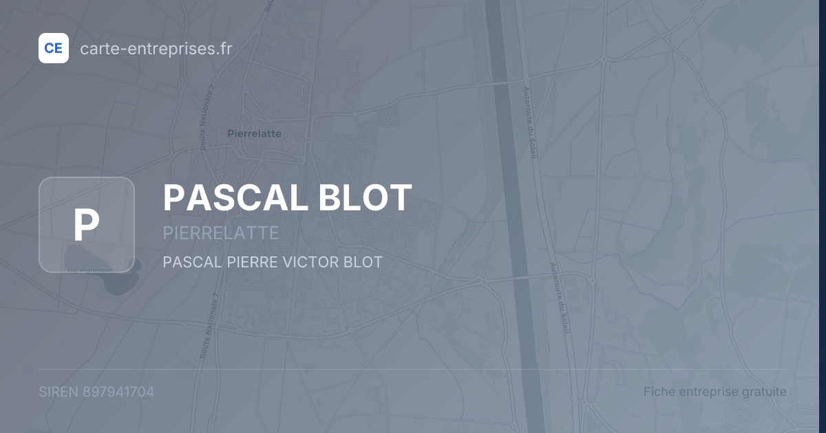 PASCAL BLOT — 897941704 — fiche entreprise