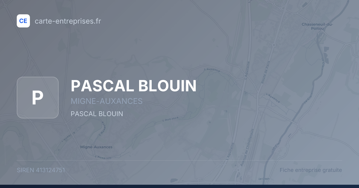 PASCAL BLOUIN — 413124751 — fiche entreprise