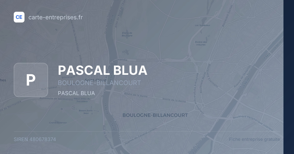PASCAL BLUA — 480678374 — fiche entreprise