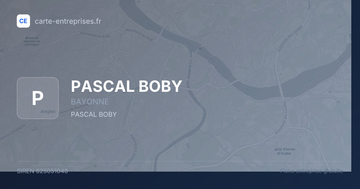 PASCAL BOBY — 825051048 — fiche entreprise