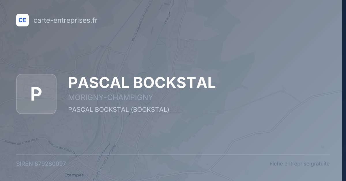 PASCAL BOCKSTAL — 879280097 — fiche entreprise