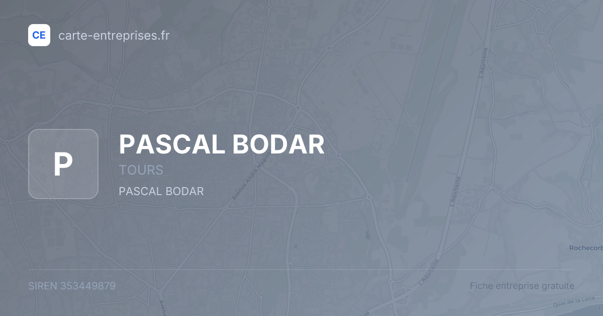 PASCAL BODAR — 353449879 — fiche entreprise