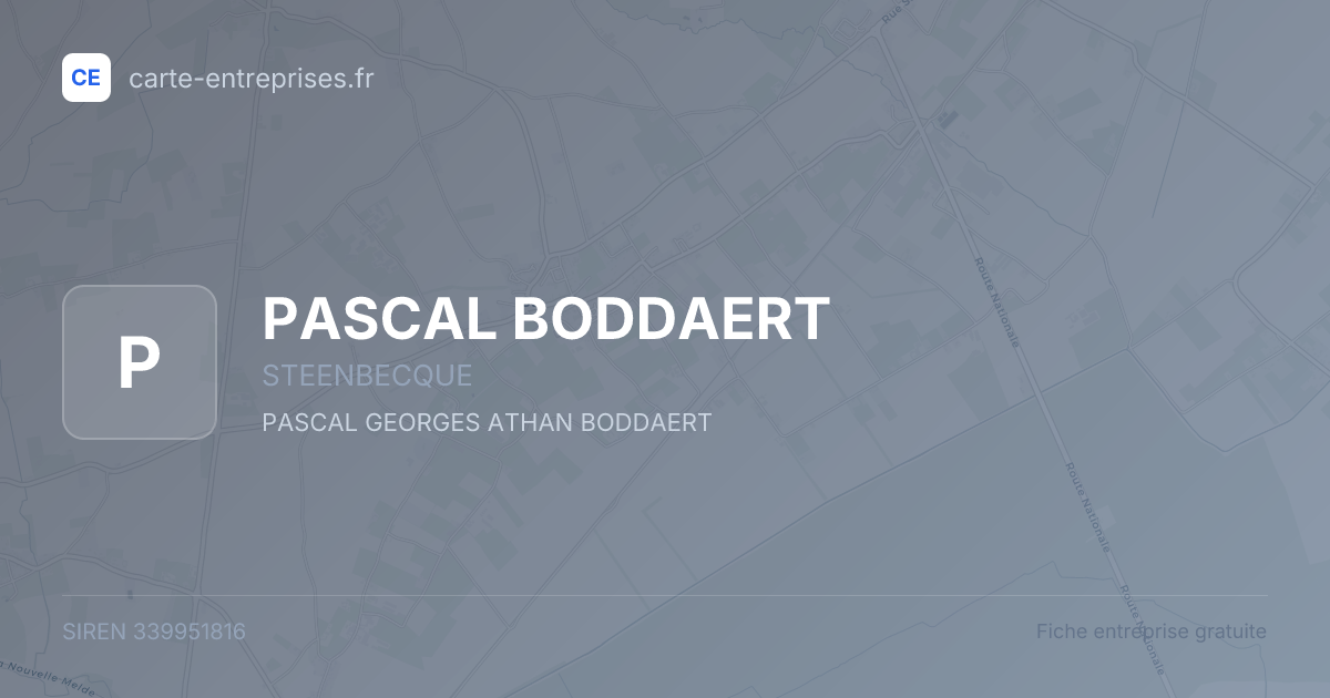 PASCAL BODDAERT — 339951816 — fiche entreprise