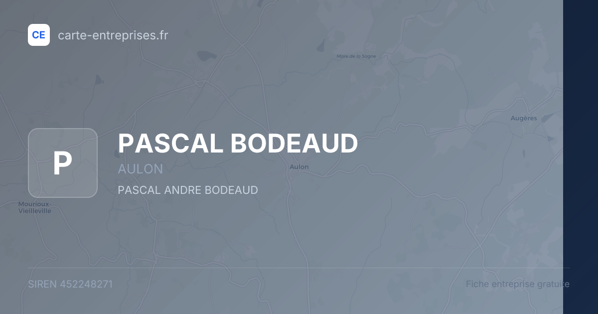 PASCAL BODEAUD — 452248271 — fiche entreprise