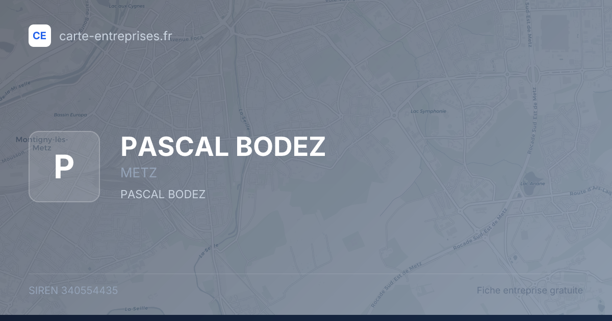 PASCAL BODEZ — 340554435 — fiche entreprise