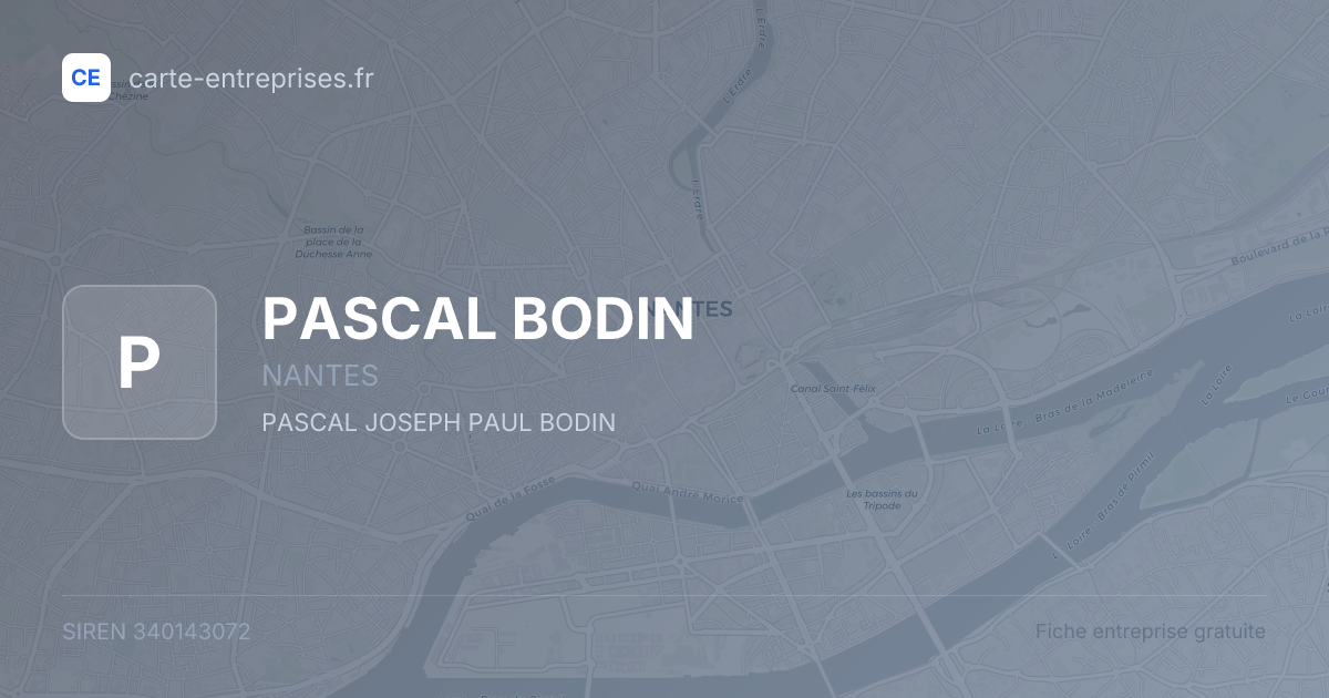 PASCAL BODIN — 340143072 — fiche entreprise