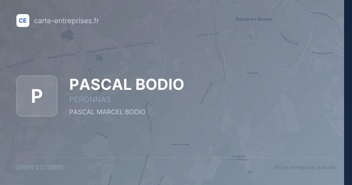 PASCAL BODIO — 512741810 — fiche entreprise