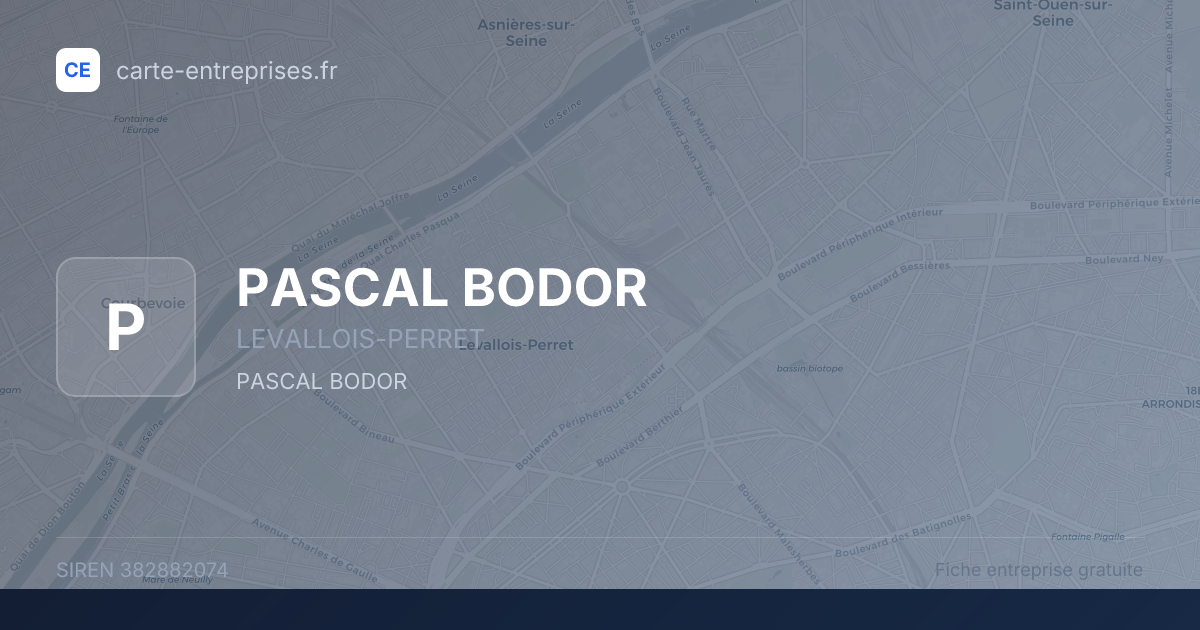 PASCAL BODOR — 382882074 — fiche entreprise