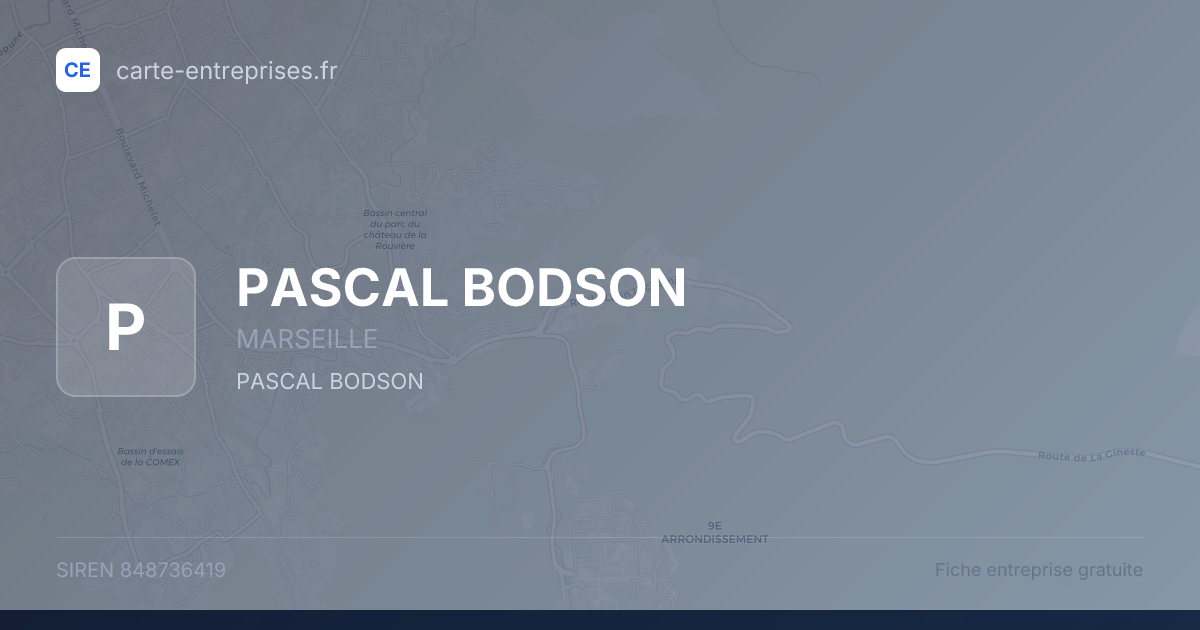 PASCAL BODSON — 848736419 — fiche entreprise