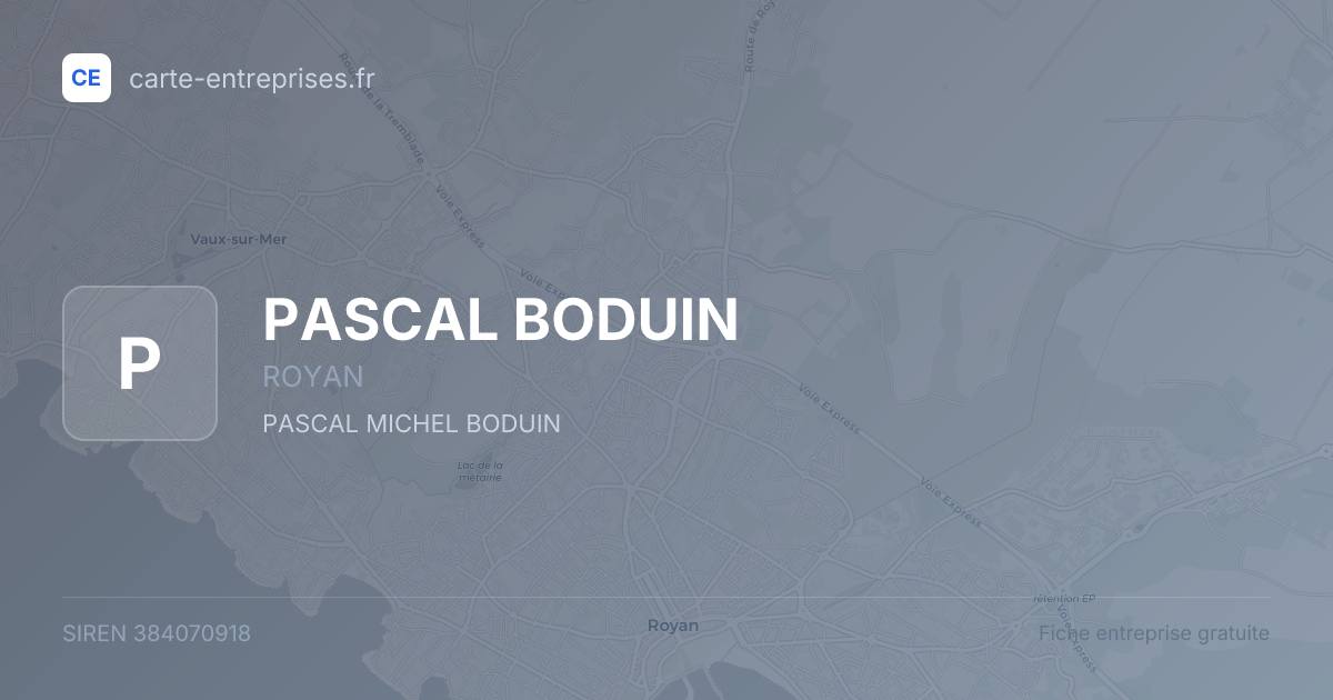 PASCAL BODUIN — 384070918 — fiche entreprise