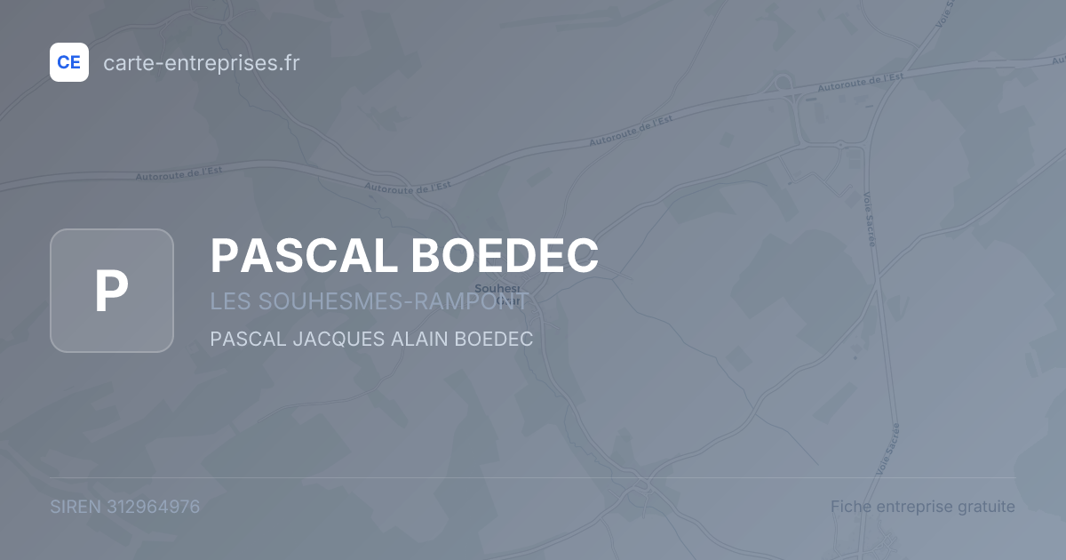 PASCAL BOEDEC — 312964976 — fiche entreprise