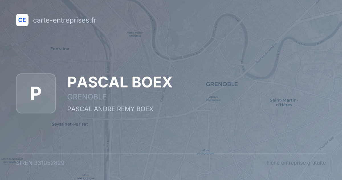 PASCAL BOEX — 331052829 — fiche entreprise