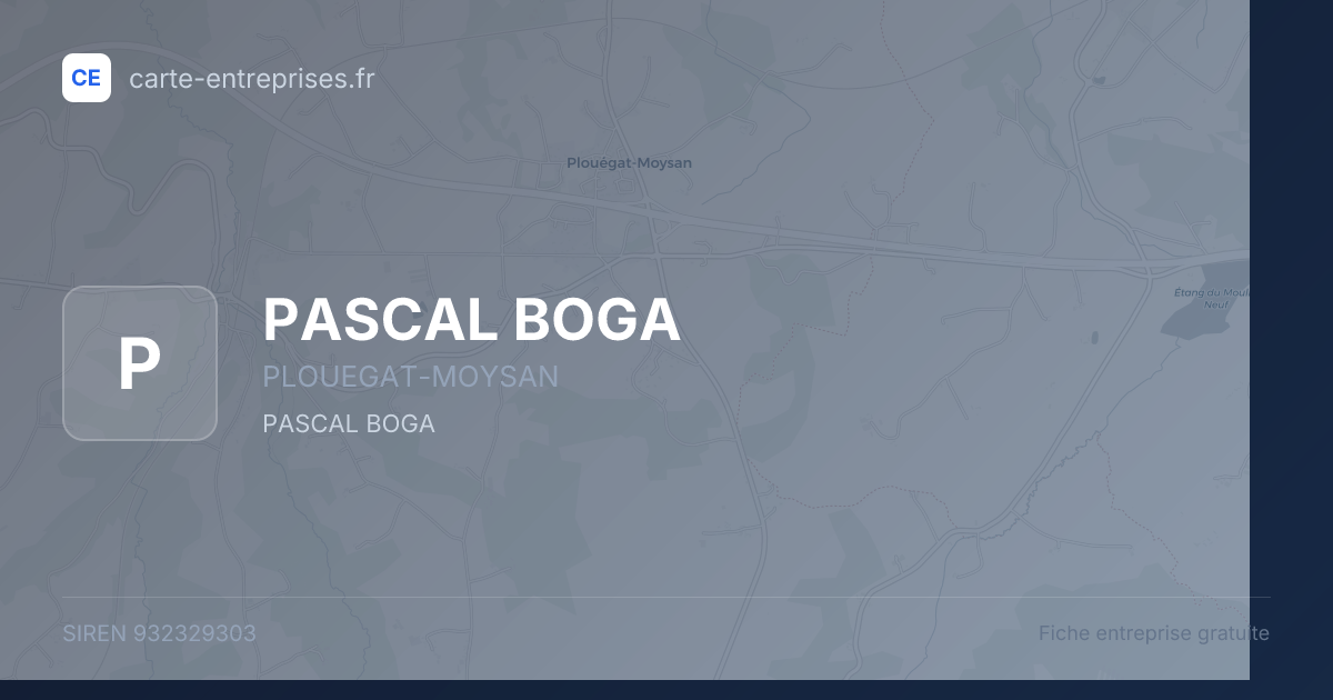 PASCAL BOGA — 932329303 — fiche entreprise