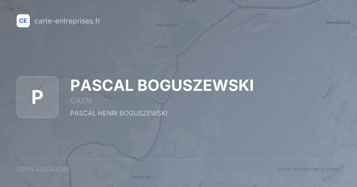PASCAL BOGUSZEWSKI — 435044268 — fiche entreprise