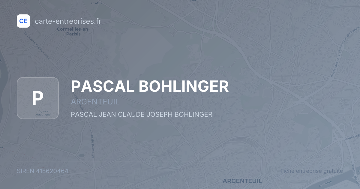 PASCAL BOHLINGER — 418620464 — fiche entreprise
