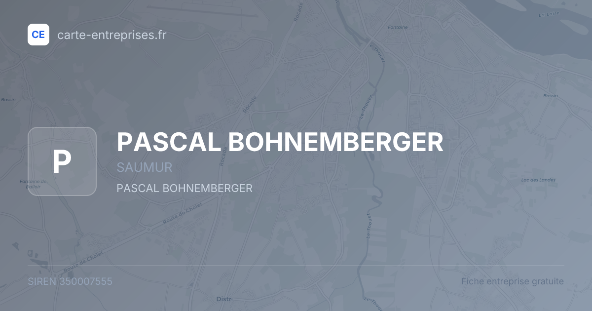 PASCAL BOHNEMBERGER — 350007555 — fiche entreprise