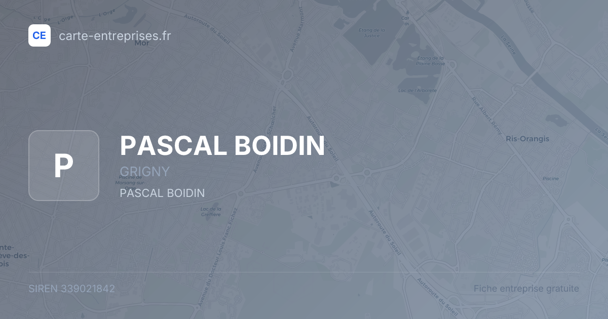 PASCAL BOIDIN — 339021842 — fiche entreprise
