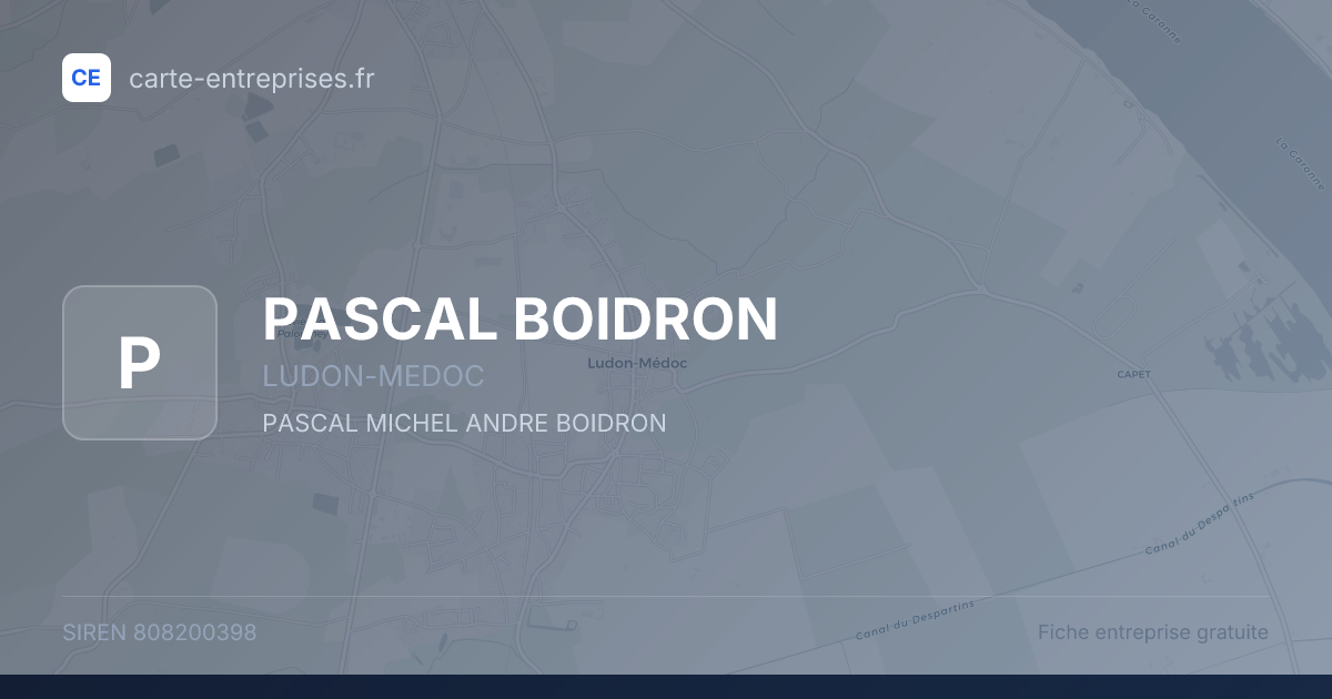 PASCAL BOIDRON — 808200398 — fiche entreprise