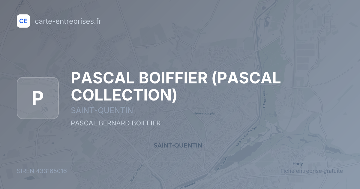 PASCAL BOIFFIER (PASCAL COLLECTION) — 433165016 — fiche entreprise