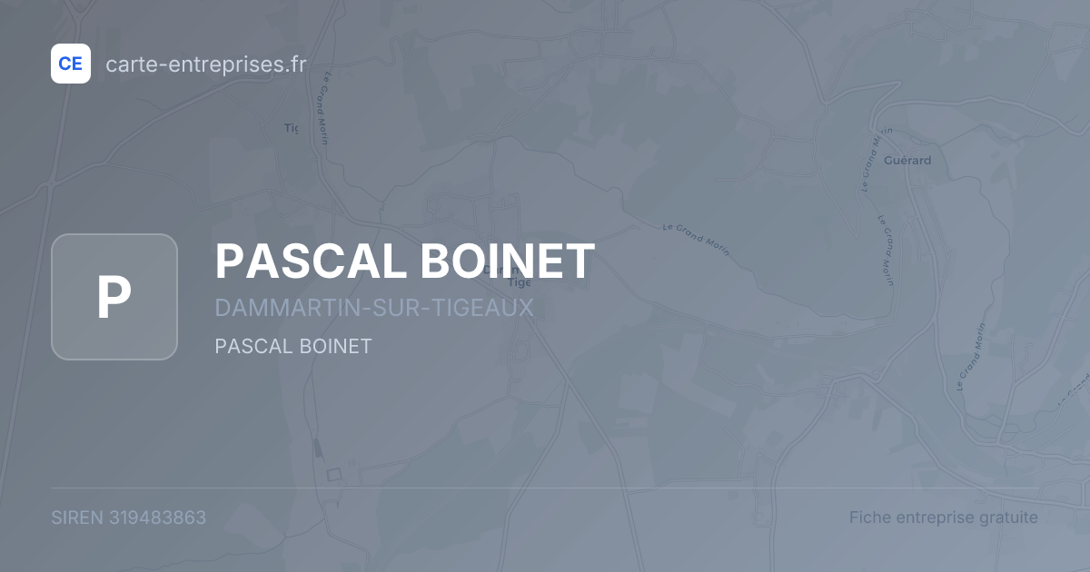 PASCAL BOINET — 319483863 — fiche entreprise
