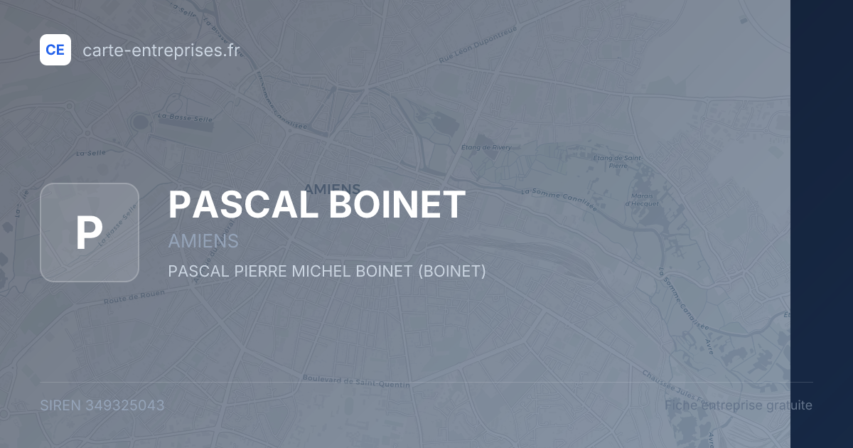 PASCAL BOINET — 349325043 — fiche entreprise