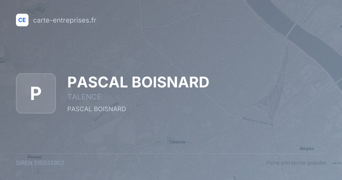 PASCAL BOISNARD — 515032902 — fiche entreprise