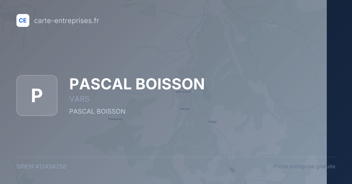 PASCAL BOISSON — 412454258 — fiche entreprise