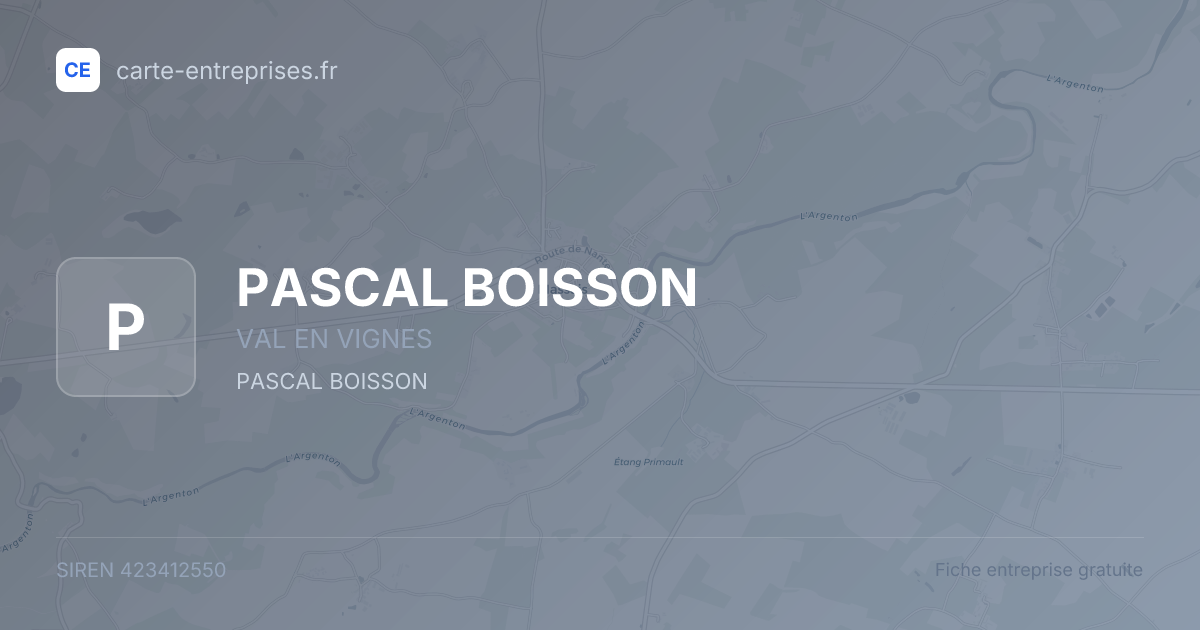 PASCAL BOISSON — 423412550 — fiche entreprise