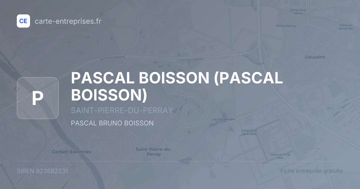 PASCAL BOISSON — 923682231 — fiche entreprise