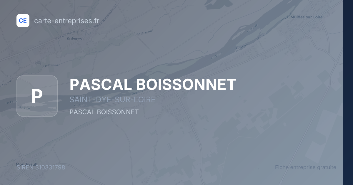 PASCAL BOISSONNET — 310331798 — fiche entreprise
